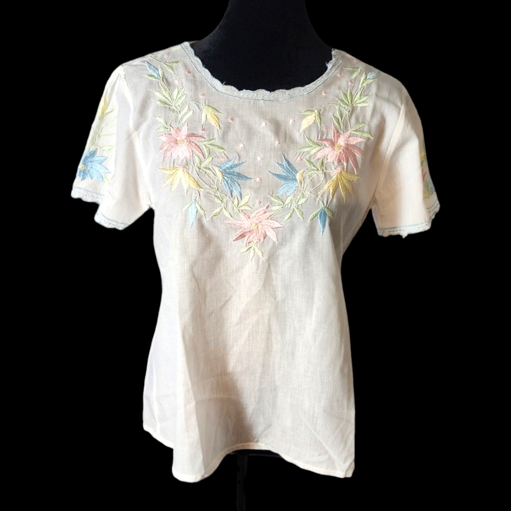 🌸Vintage 70s Cotton Top - Picture 3 of 12